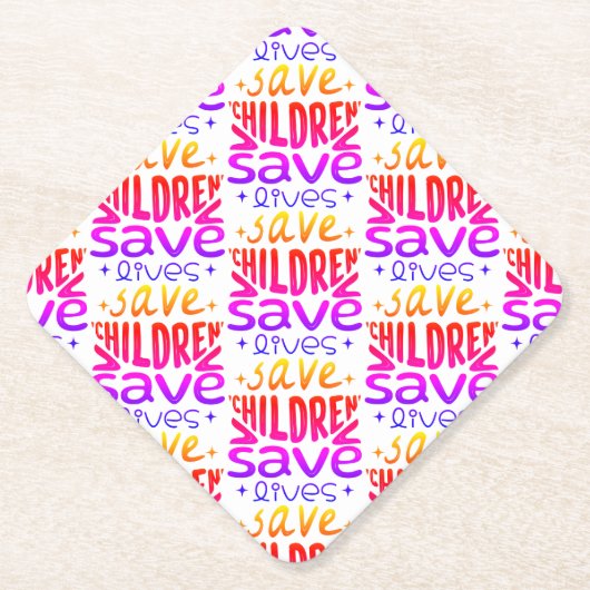 Red kinderen, red levens kartonnen onderzetters (Voorkant)