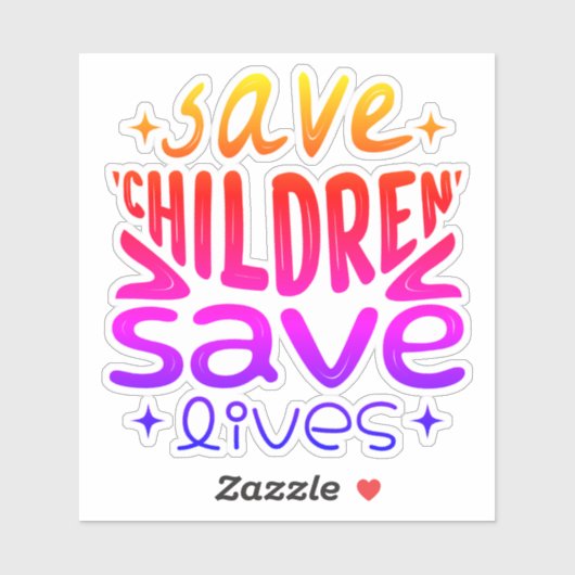 Red kinderen, red levens sticker (Vel)
