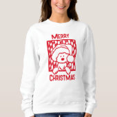 Red KiniArt Westie Chien Sweatshirt de Noël (Devant)