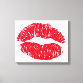 Red Kissons Lips Canvas Afdruk (Voorkant)