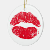 Red Kissons Lips Keramisch Ornament (Links)