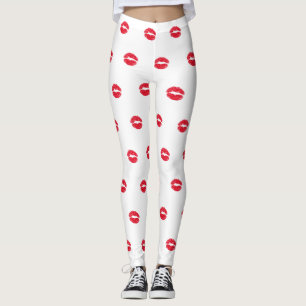 Red Kissons Lips Leggings