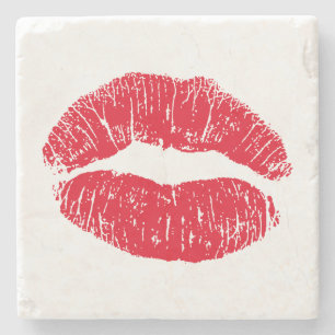 Red Kissons Lips Stenen Onderzetter