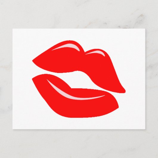 Red Kissy Lips Briefkaart (Voorkant)