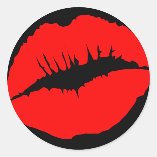 Red Kissy Lips Sticker (Voorkant)