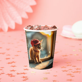Red Kitten Party Paper Cups: leuk en uniek design Papieren Bekers