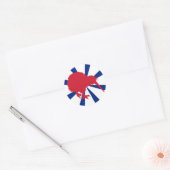 Red Kiwi Ronde Sticker (Envelop)