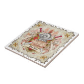 Red Knight Family Crest Achternaam Tegeltje (Zijkant)