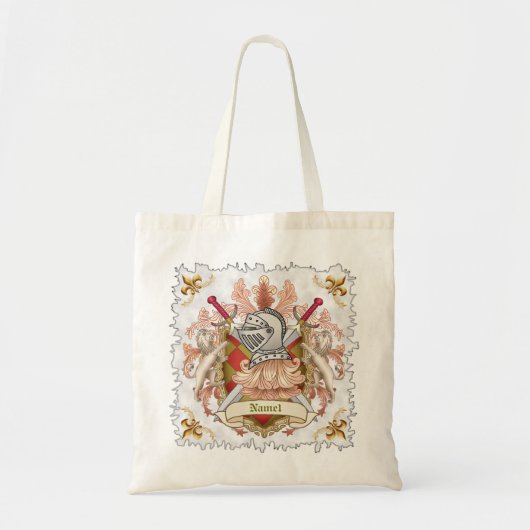 Red Knight Family Crest Achternaam Tote Bag (Voorkant)