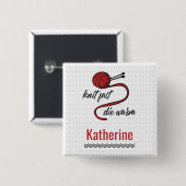 Red Knit Fast, Die Warm Vierkante Button 5,1 Cm (Voorkant /achterkant)