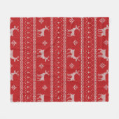 Red Knit Sweater met Deer Fleece Blanket Deken (Voorkant (Horizontaal))