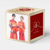 Red Knot Union Double Happiness Chinese Wedding Bedankdoosjes (Voorkant Zijde)