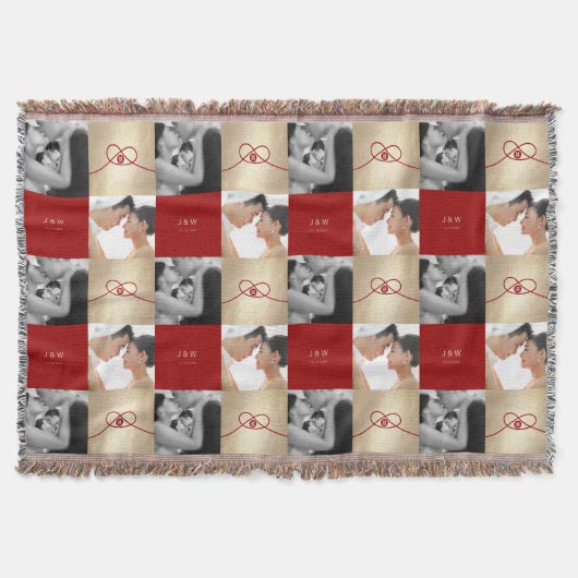 Red Knot Union Double Happiness Chinese Wedding Deken (Voorkant)