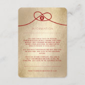 Red Knot Union Double Happiness Chinese Wedding Informatiekaartje (Voorkant)