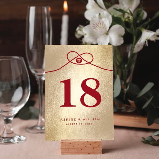 Red Knot Union Double Happiness Chinese Wedding Kaart