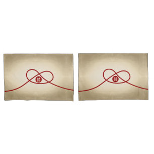 Red Knot Union Double Happiness Chinese Wedding Kussensloop