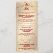 Red Knot Union Double Happiness Chinese Wedding Menu (Voorkant)