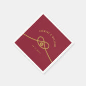 Red Knot Union Double Happiness Chinese Wedding Servetten (Hoek)