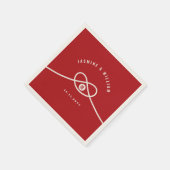Red Knot Union Double Happiness Chinese Wedding Servetten (Hoek)