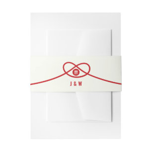 Red Knot Union Double Happiness Chinese Wedding Uitnodigingen Wikkel