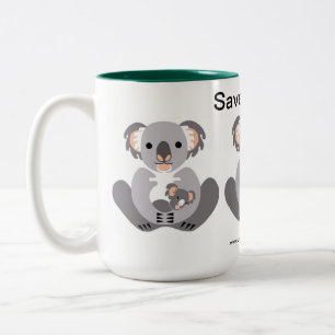 Red KOALAS - Bedreigd dier - Wildlife - Natuur Tweekleurige Koffiemok
