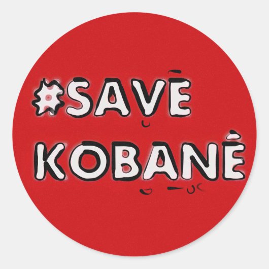 Red Kobani Ronde Sticker (Voorkant)