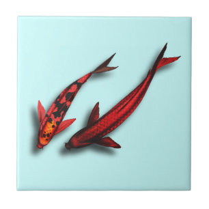 Red Koi Fish Ceramic Tile Tegeltje