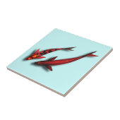 Red Koi Fish Ceramic Tile Tegeltje (Zijkant)