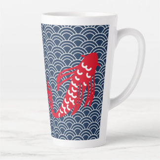 Red Koi Fish Latte Mok