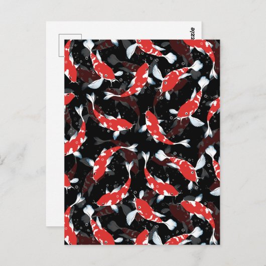 Red Koi Fish Pattern Briefkaart (Voorkant / Achterkant)