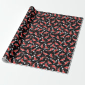 Red Koi Fish Pattern Cadeaupapier (Uitgerold)