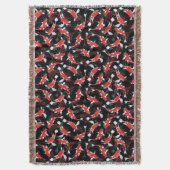 Red Koi Fish Pattern Deken (Voorkant Verticaal)