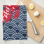 Red Koi Fish Theedoek (Quarter Fold)