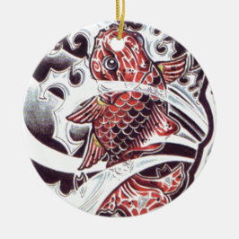 Red Koi Tattoo Design Keramisch Ornament