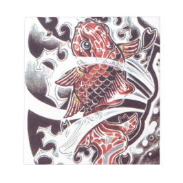 Red Koi Tattoo Design Notitieblok