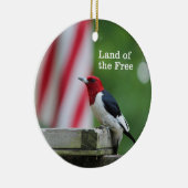 Red-kopige Woodpecker Keramisch Ornament (Rechts)