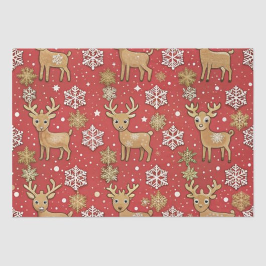 Red Kraft Paper kerstinpakfeest Tissuepapier (Voorkant)