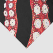 Red Kraken Octopus Tentacles Black Tissuepapier (Detail)