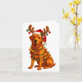 Red Lab Christmas Tree Light Pajama Labrador Dog L Kaart (Gele Bloem)
