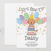 Red Labradoodle Chien Invitation à la fête d'anniv (Devant / Derrière)