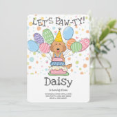 Red Labradoodle Chien Invitation à la fête d'anniv (Debout devant)