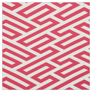 Red Labyrinth Maze Geometric Stof