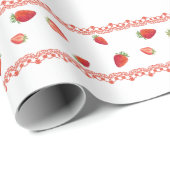 Red Lace Berry First Birthday  Cadeaupapier (Rol Hoek)