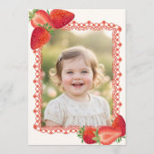Red Lace Berry First Birthday Photo Invitation (Dos)