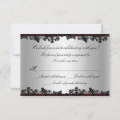 Red Lace Damask & Bow RSVP (Dos)