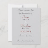 Red Lace Enregistrer le Faire-part Mariage de date (Dos)