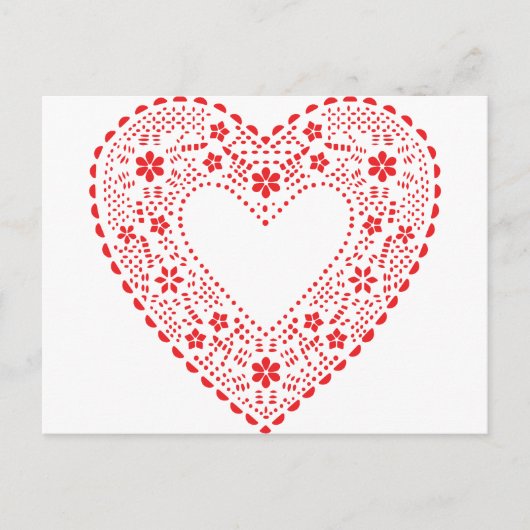 Red Lace Heart Briefkaart (Voorkant)