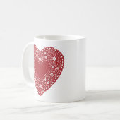 Red Lace Heart Koffiemok (Voorkant links)