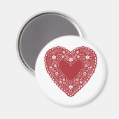 Red Lace Heart Magneet (Voorkant / Achterkant)