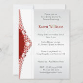 Red Lace Love Coeur Fête des mariées Invitation (Dos)